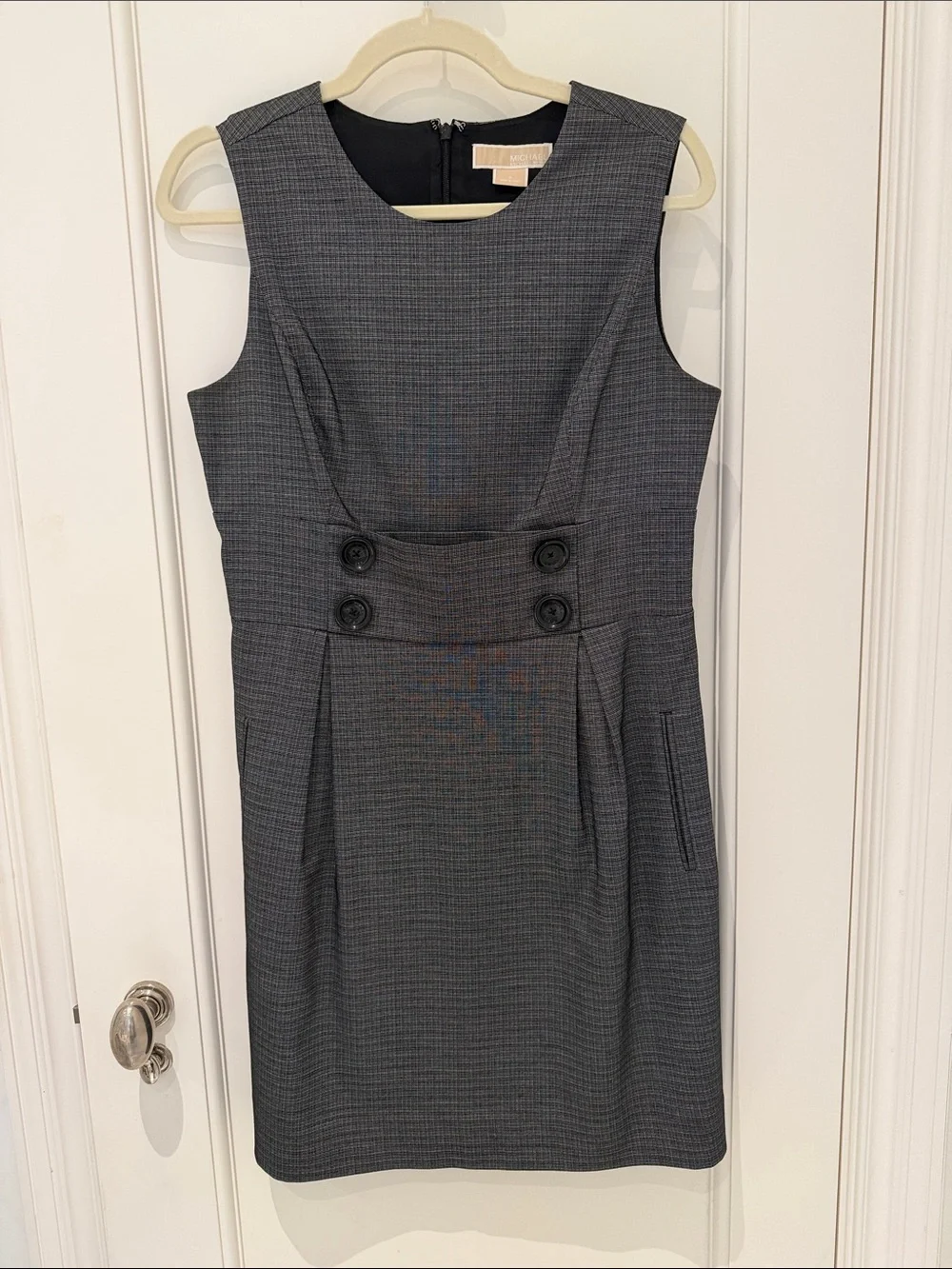 Michael Kors Gray Sleeveless Mini Sheath Dress